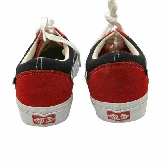 🤩Size 9 Men's VANS Old Skool Colorblock Black Red White Sneakers suede low top - Picture 4 of 7